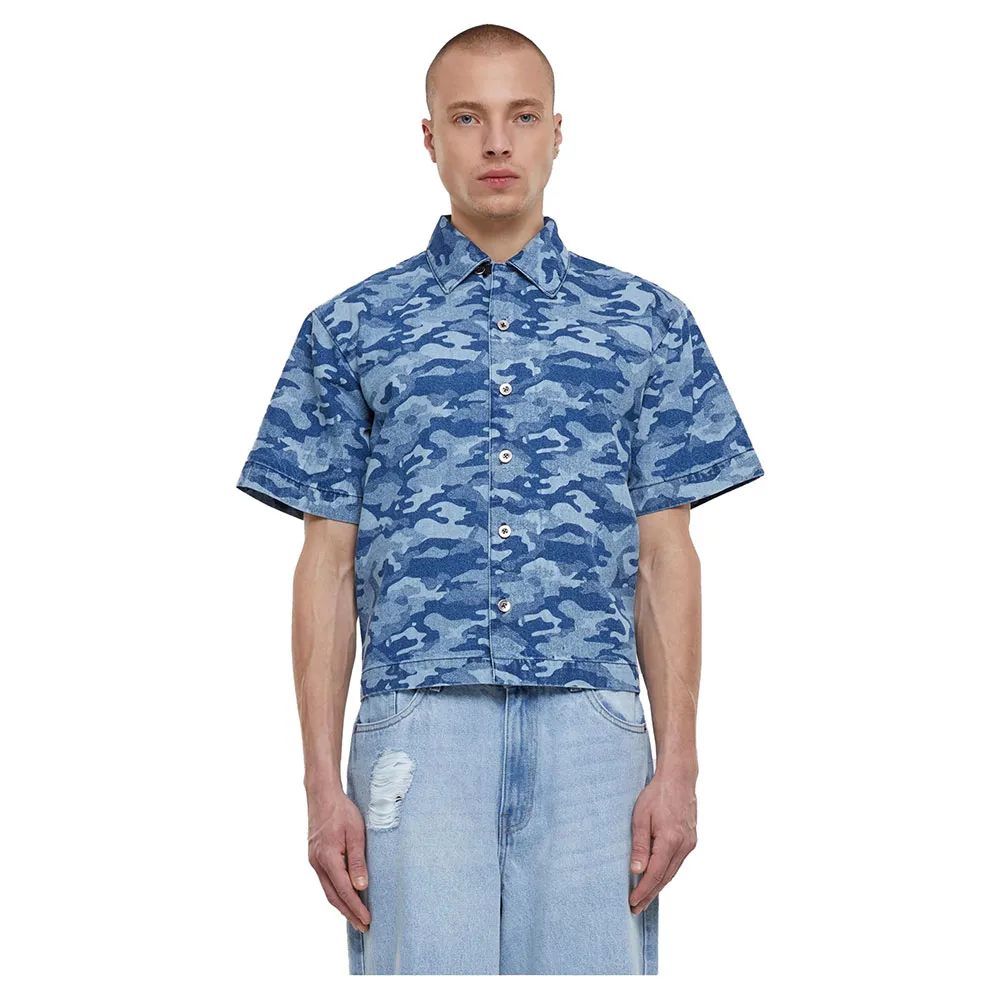 

Рубашка с коротким рукавом Urban Classics Laser Camo Printed Boxy, синий