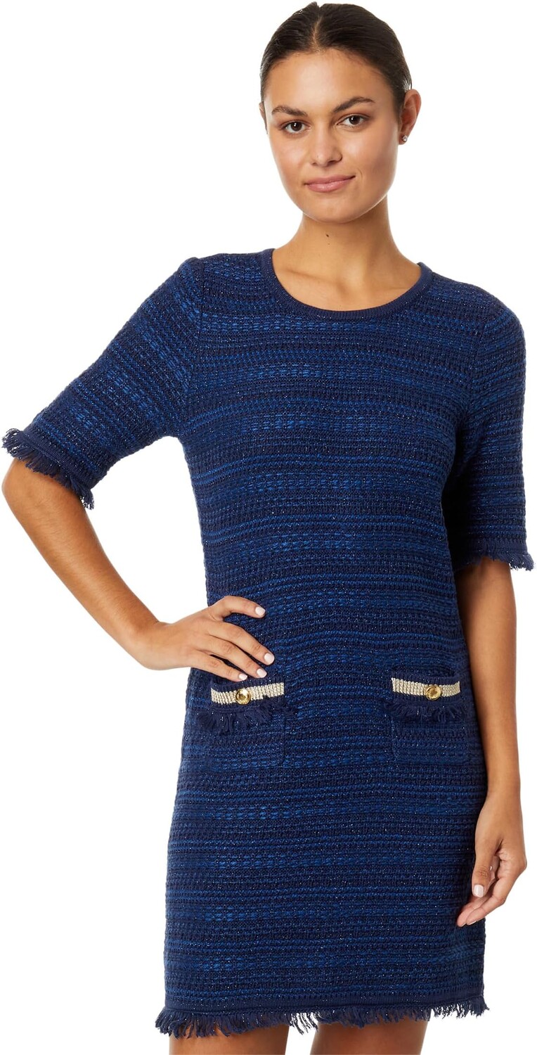 

Платье Lilly Pulitzer Beckington Sweater Dress, цвет True Navy Metallic