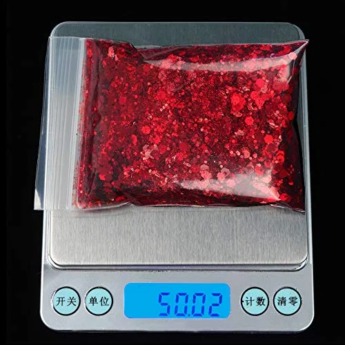 Голографические блестки для маникюра Mixed Hexagon Shape Chunky Nail Glitter 50 г Feiniao — фото 3