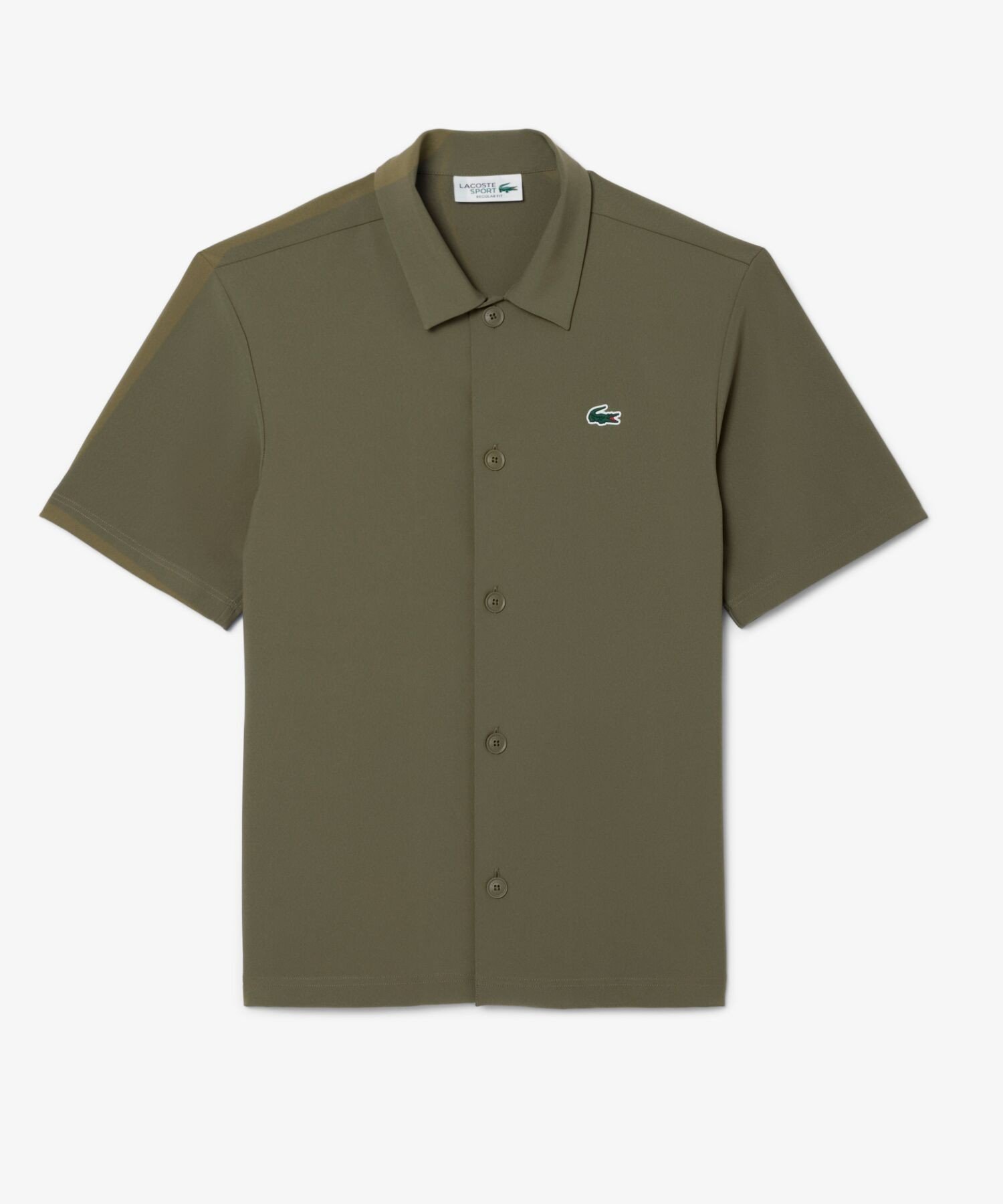 Рубашка для гольфа LACOSTE Ultra Dry на пуговицах, Olive — фото 4