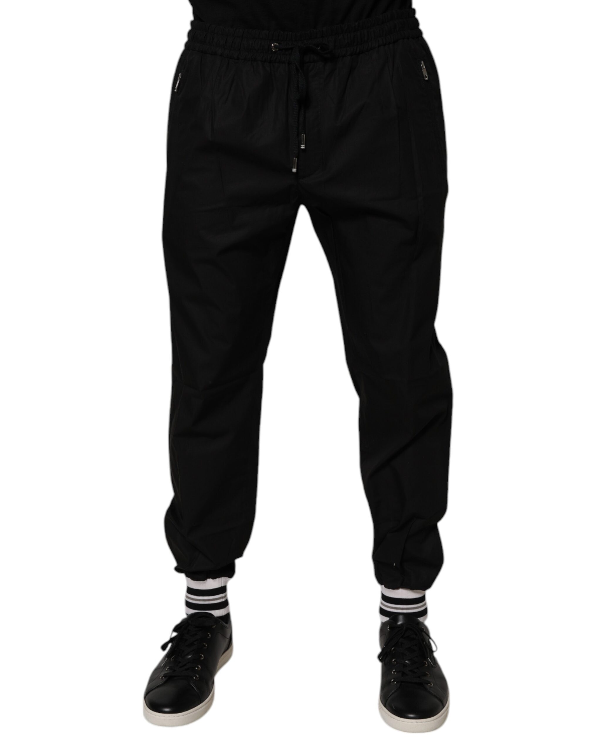 Черные хлопковые мужские спортивные штаны Jogger Dolce & Gabbana