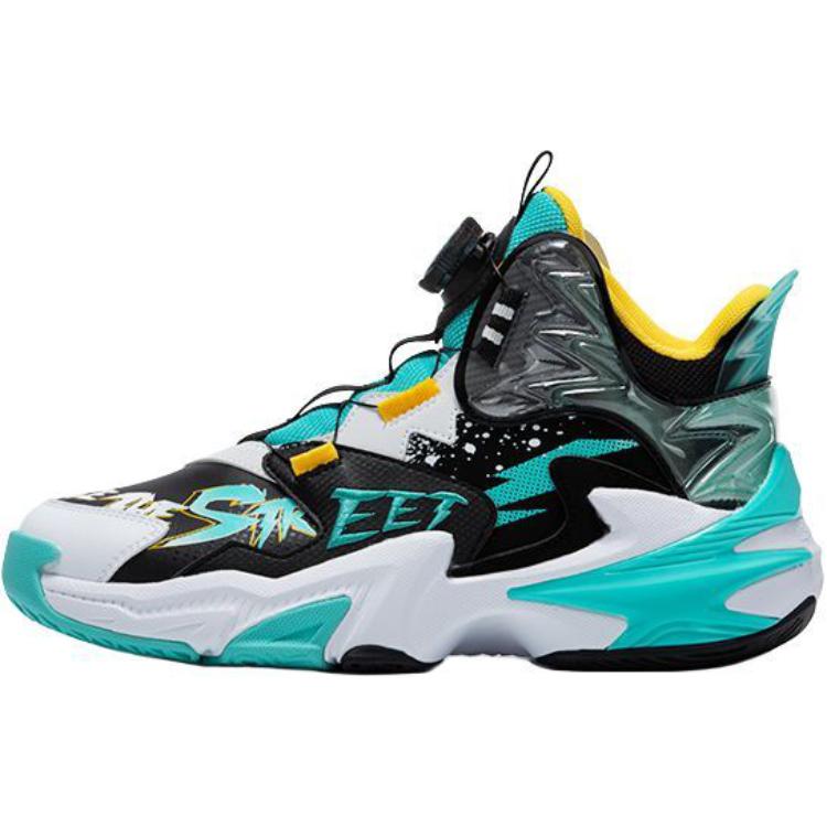 

Детские баскетбольные кроссовки среднего размера с противоскользящей подошвой и износостойкими подошвами для подростков QIAODAN, черный/зеленый