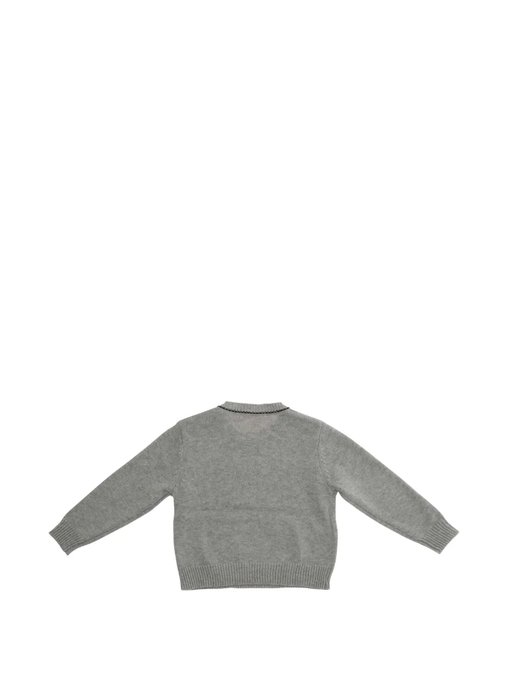 Вышитый топ с круглым вырезом Marni Kids, серый — фото 2