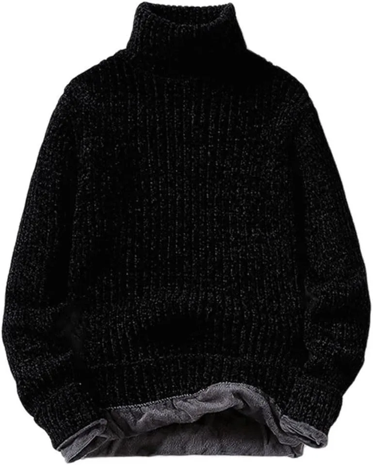 

Мужской зимний флисовый водолазка slim fit
