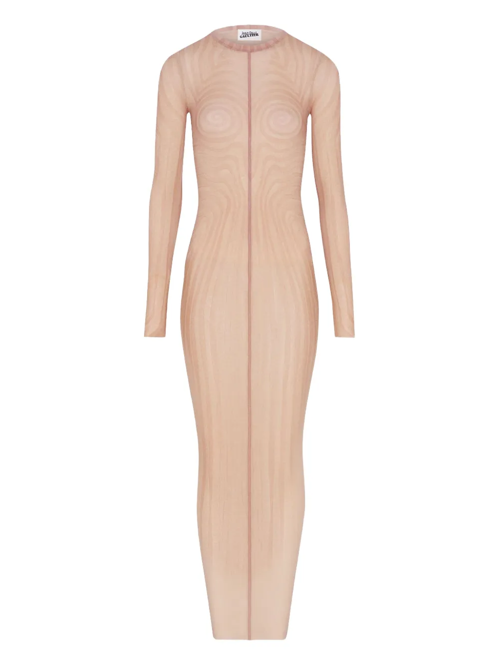 

Сетчатое платье макси с принтом Jean Paul Gaultier, нейтральный