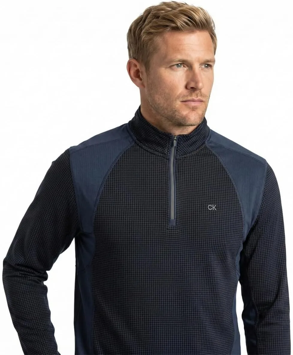 Calvin Klein Men's Micro Grid CK 1/2 Zip Mid Layer Baselayer — фото 2
