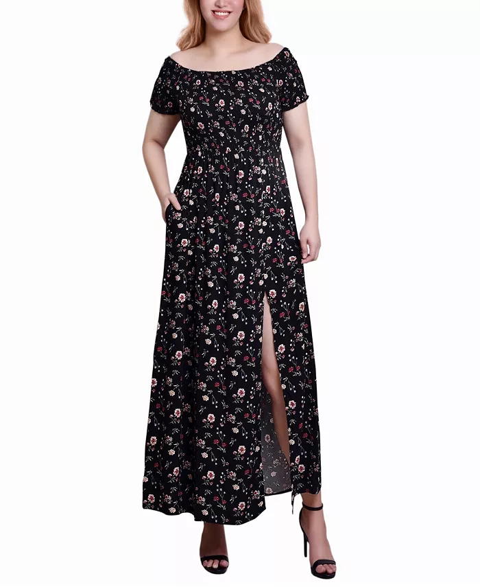 

Женское макси-платье со сборкой на лифе NY Collection, мультиколор