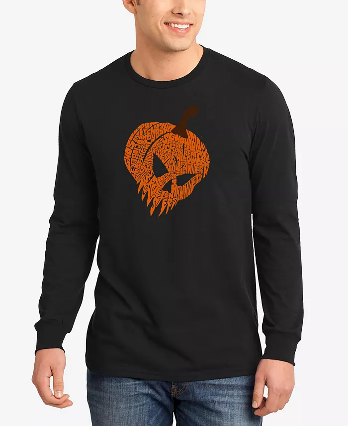 

Мужская футболка с длинным рукавом Evil Pumpkin с принтом LA Pop Art, черный