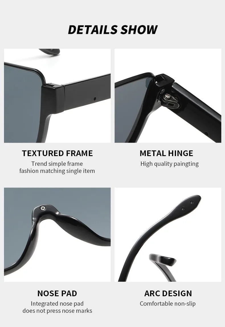 

Солнцезащитные очки в крупной полуободковой оправе, европейский и американский дизайн, нейтральные тона, идеально подходят для уличной фотографии Generic, C1