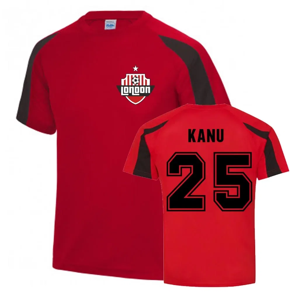 Футбольная тренировочная джерси Junior Nwankwo Kanu Arsenal Fc, красный