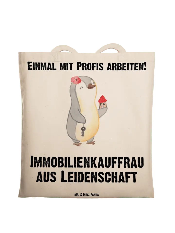 

Сумка для переноски Mr & Mrs Panda Immobilienkauffrau Leidenschaft mit, кремовый