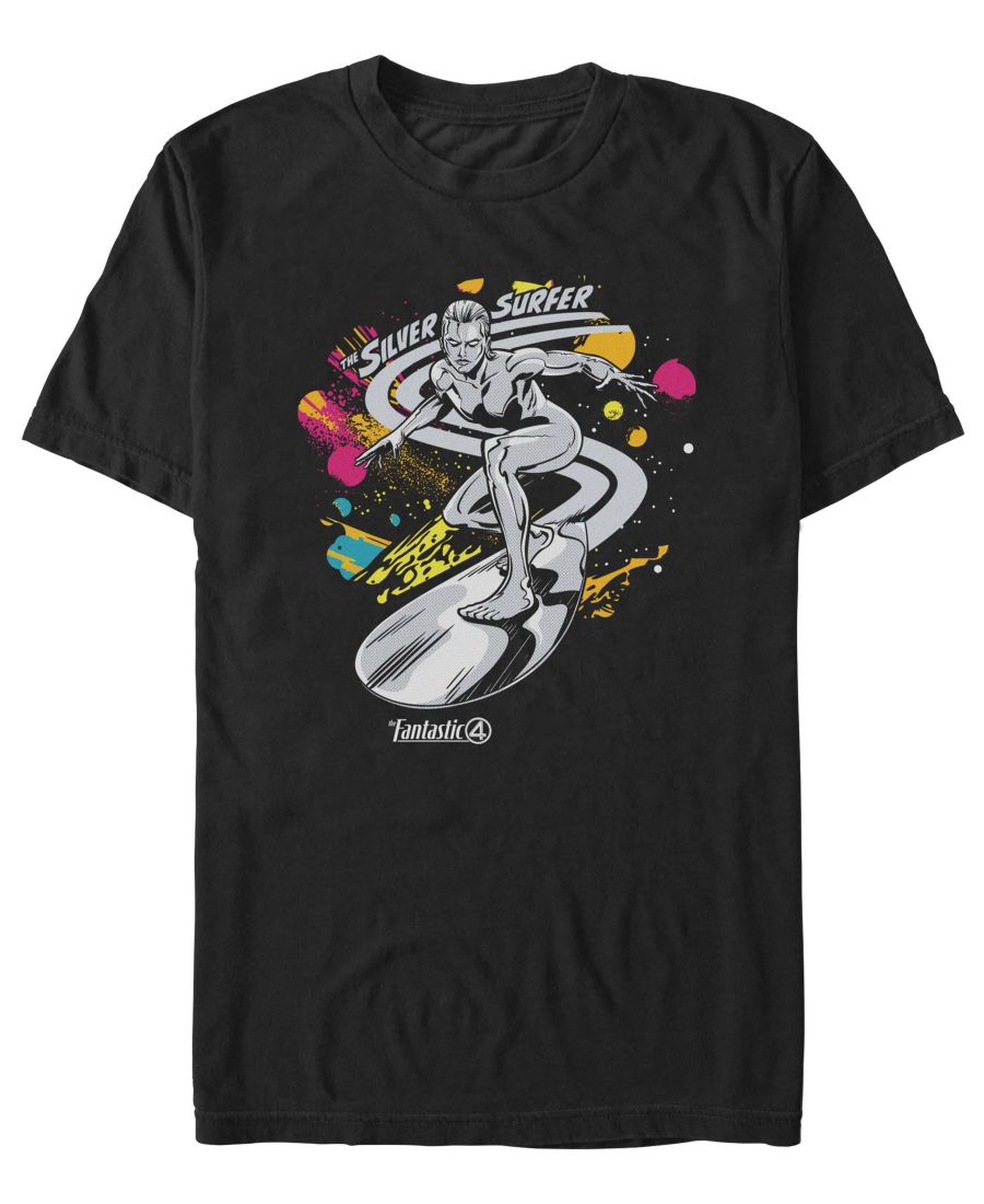 

Мужская футболка "Фантастическая четверка: Первые шаги" с изображением Космического Серебряного Серфера Fifth Sun, Black, Серебристый, Мужская футболка "Фантастическая четверка: Первые шаги" с изображением Космического Серебряного Серфера Fifth Sun, Black
