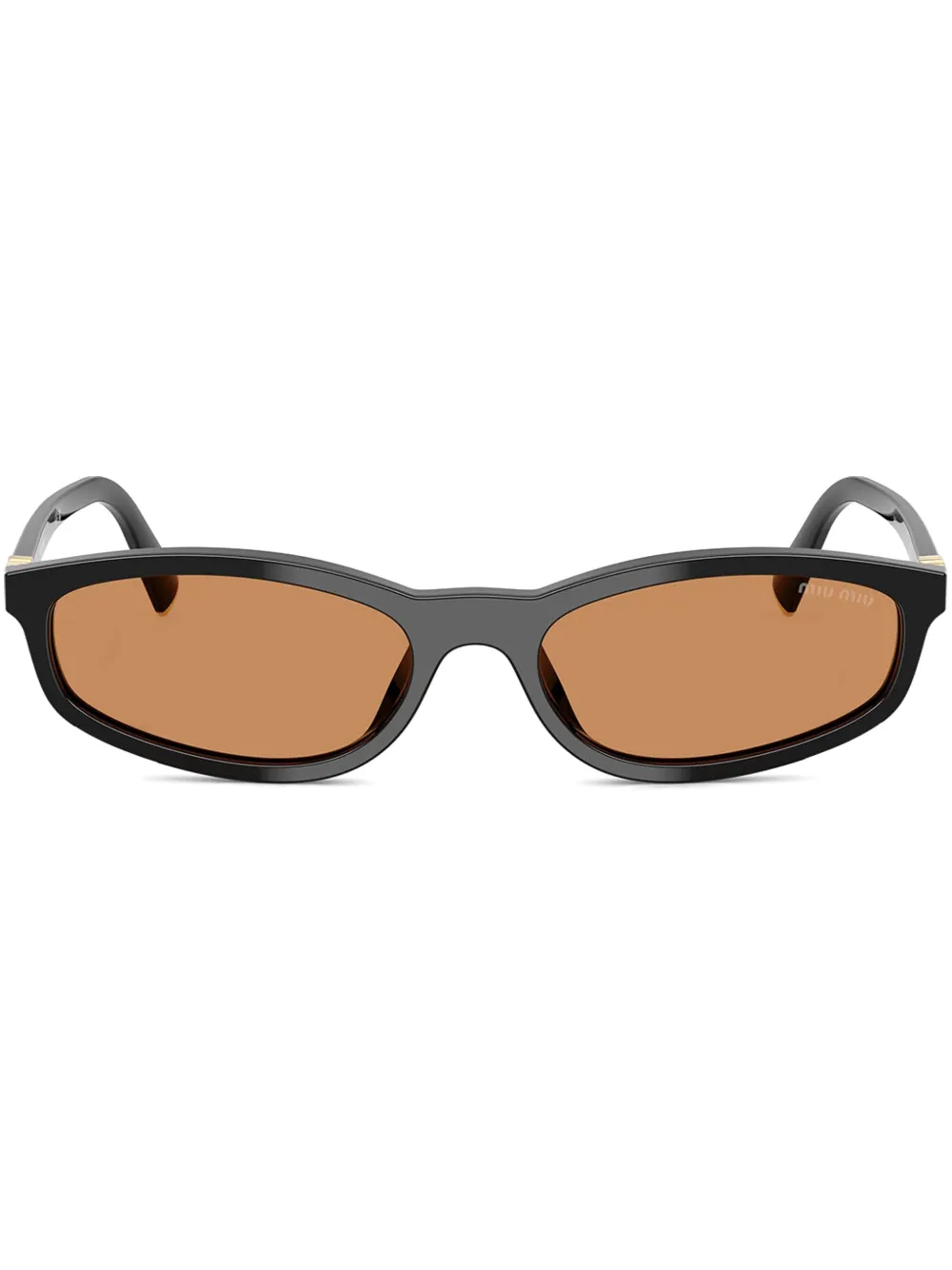

Солнцезащитные очки в овальной оправе Miu Miu Eyewear, черный