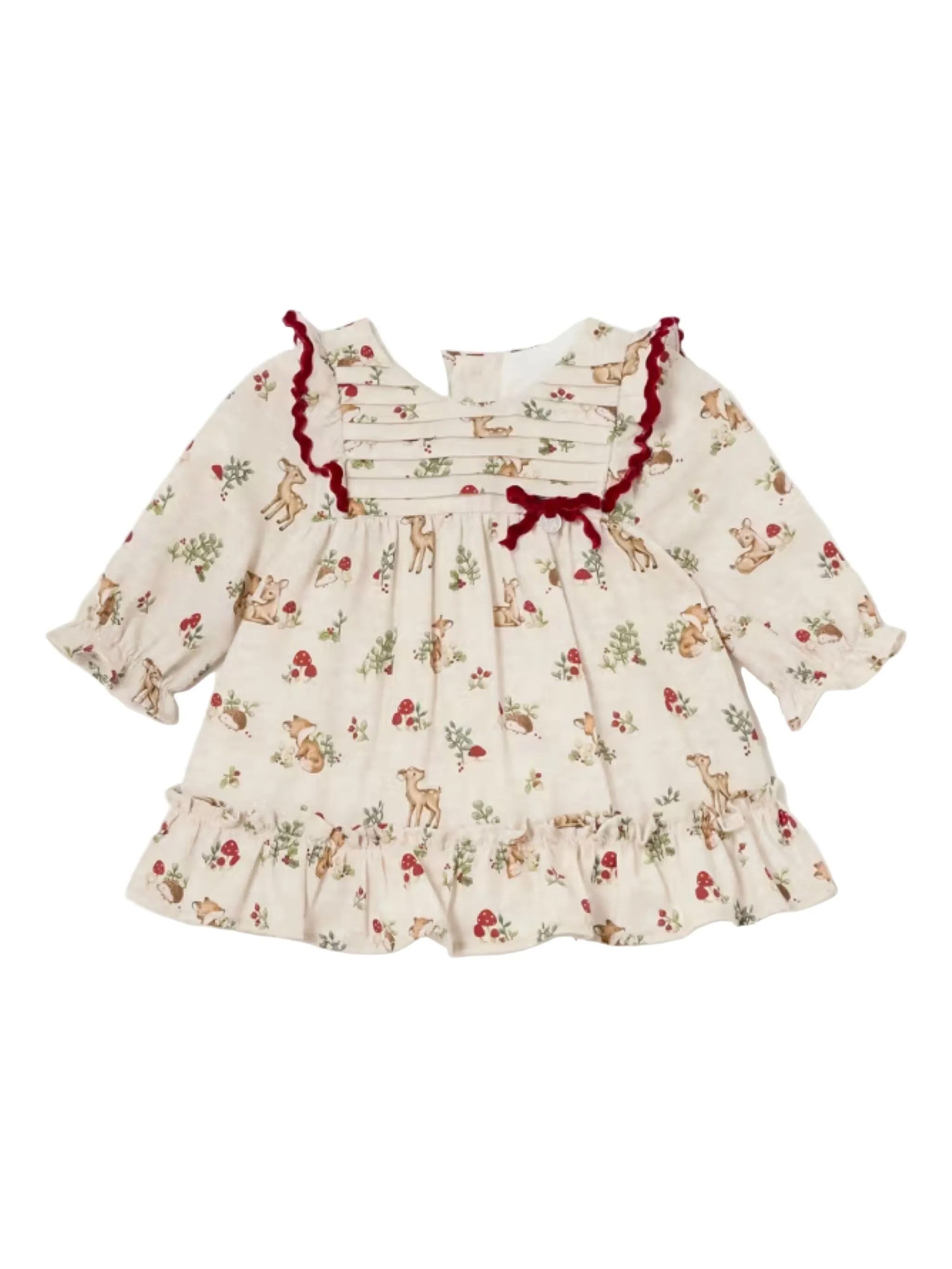 

Платье с оборками и цветочным принтом Mayoral, бежевый