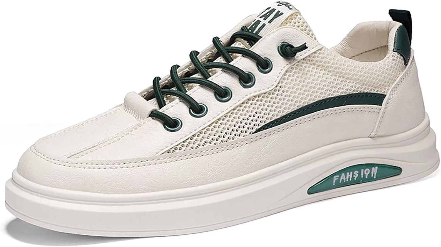 

Мужские кроссовки для скейтборда TERBOFIN, низкие, плоская подошва, для вождения и прогулок, легкие модные кеды для мужчин, верх из дышащей сетки и кожи, бежевый