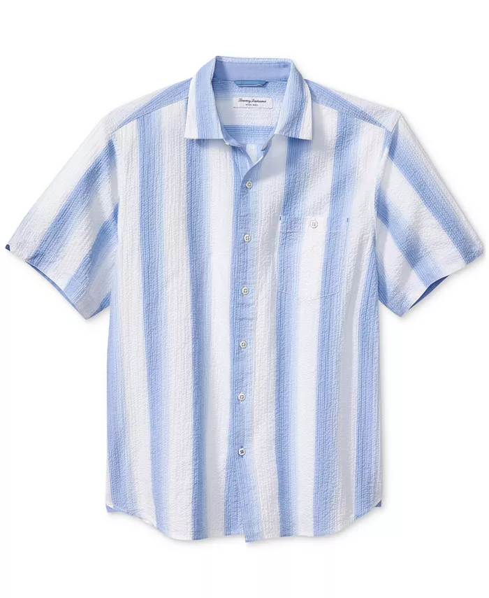 

Мужская полосатая рубашка с коротким рукавом Nova Wave на пуговицах Malibu Tommy Bahama, синий