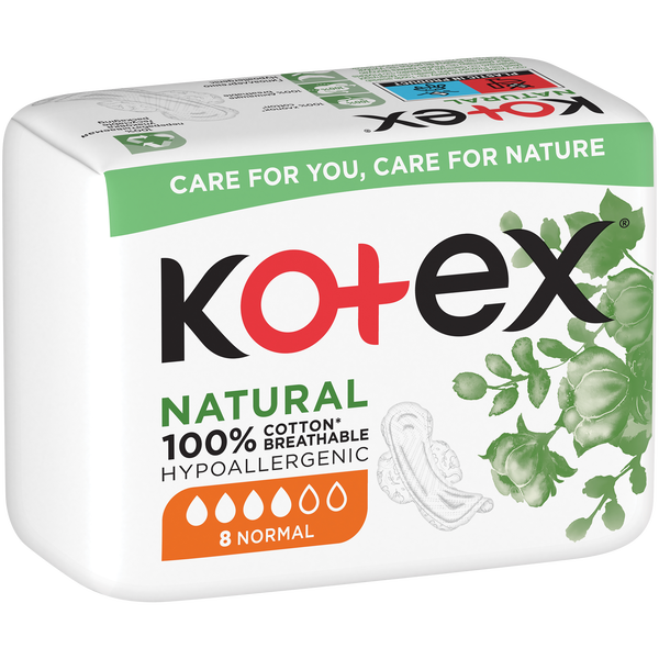 

Обычные гигиенические прокладки, 8 шт./1 упаковка. Kotex Natural eve single