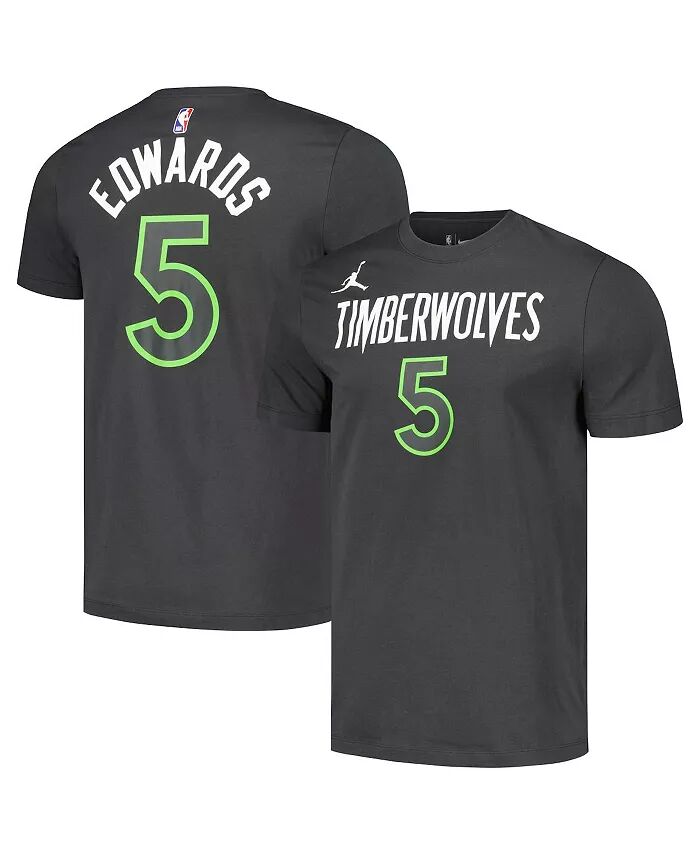 

Мужская футболка Anthony Edwards Charcoal Minnesota Timberwolves 2022/23 Statement Edition с именем и номером Jordan