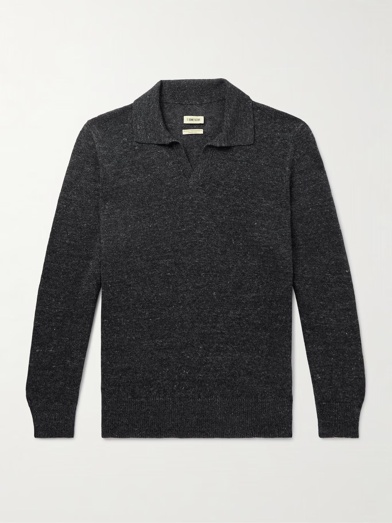 

Рубашка поло из смеси льна и хлопка DE BONNE FACTURE, серый