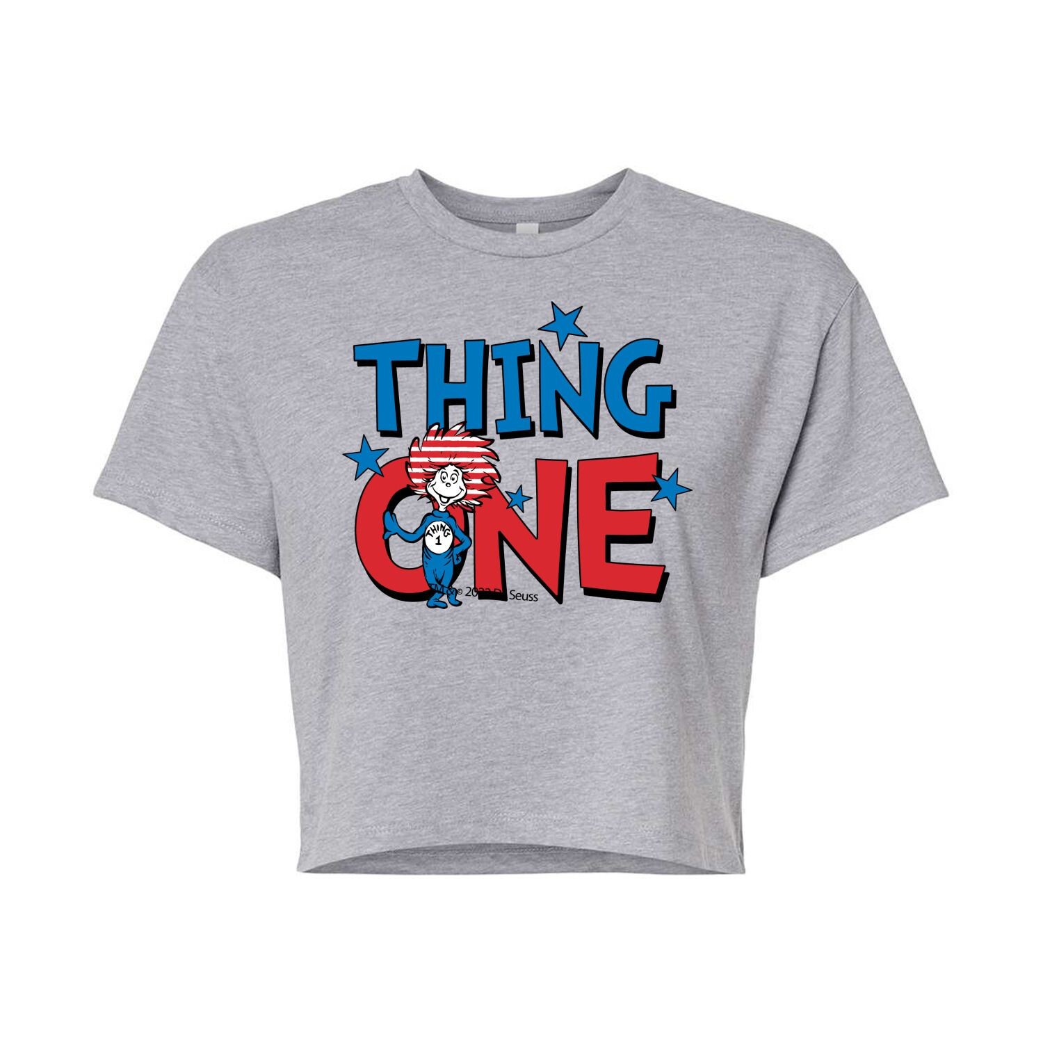 

Укороченная футболка с рисунком Dr. Seuss Thing One для юниоров Licensed Character, серый