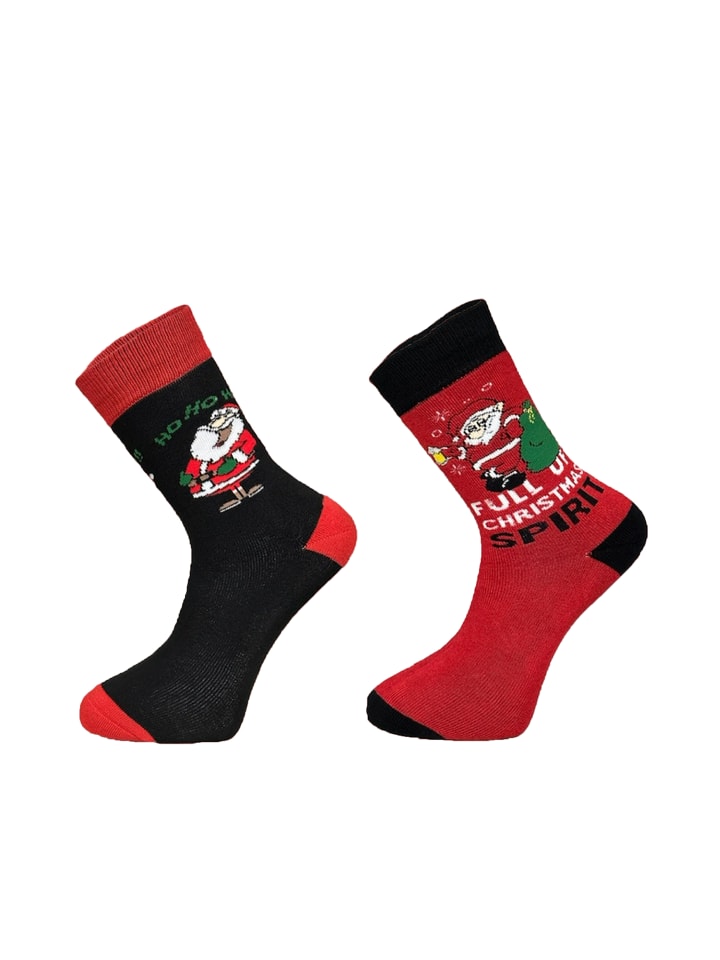 

Yuhu Мужские рождественские носки, комплект из 2 штук, с рождественским рисунком красного цвета