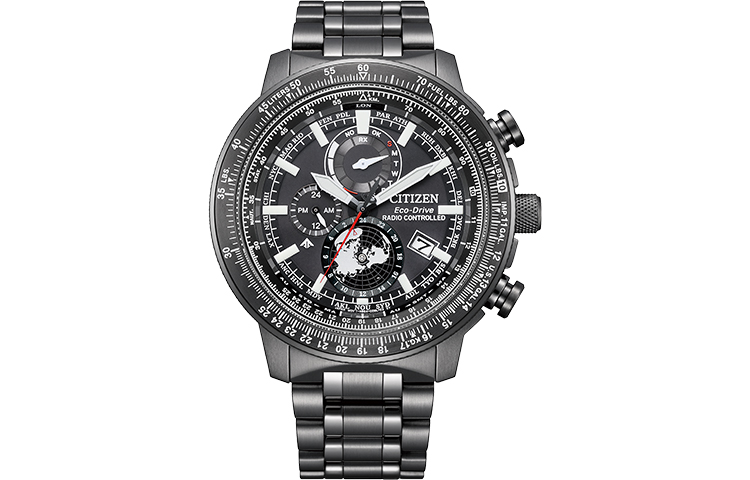 

CITIZEN Часы Promaster Collection Solar Quartz Movement Stainless Steel Strap Watch 46mm Men's Watch Black Dial, BY3005-56G