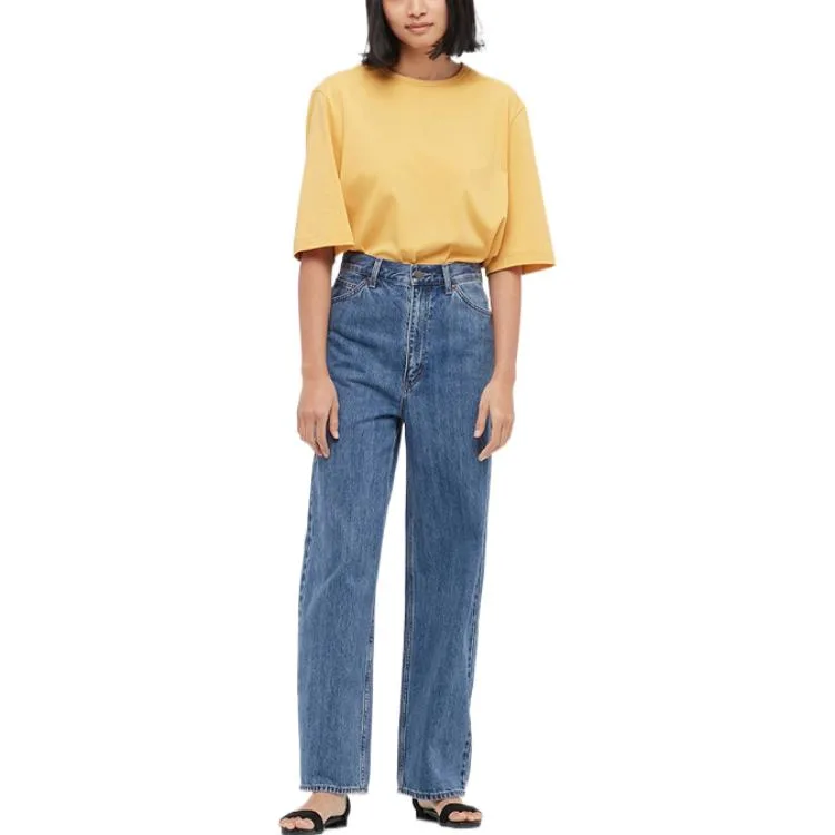 UNIQLO Широкие джинсы женские royal blue — фото 4