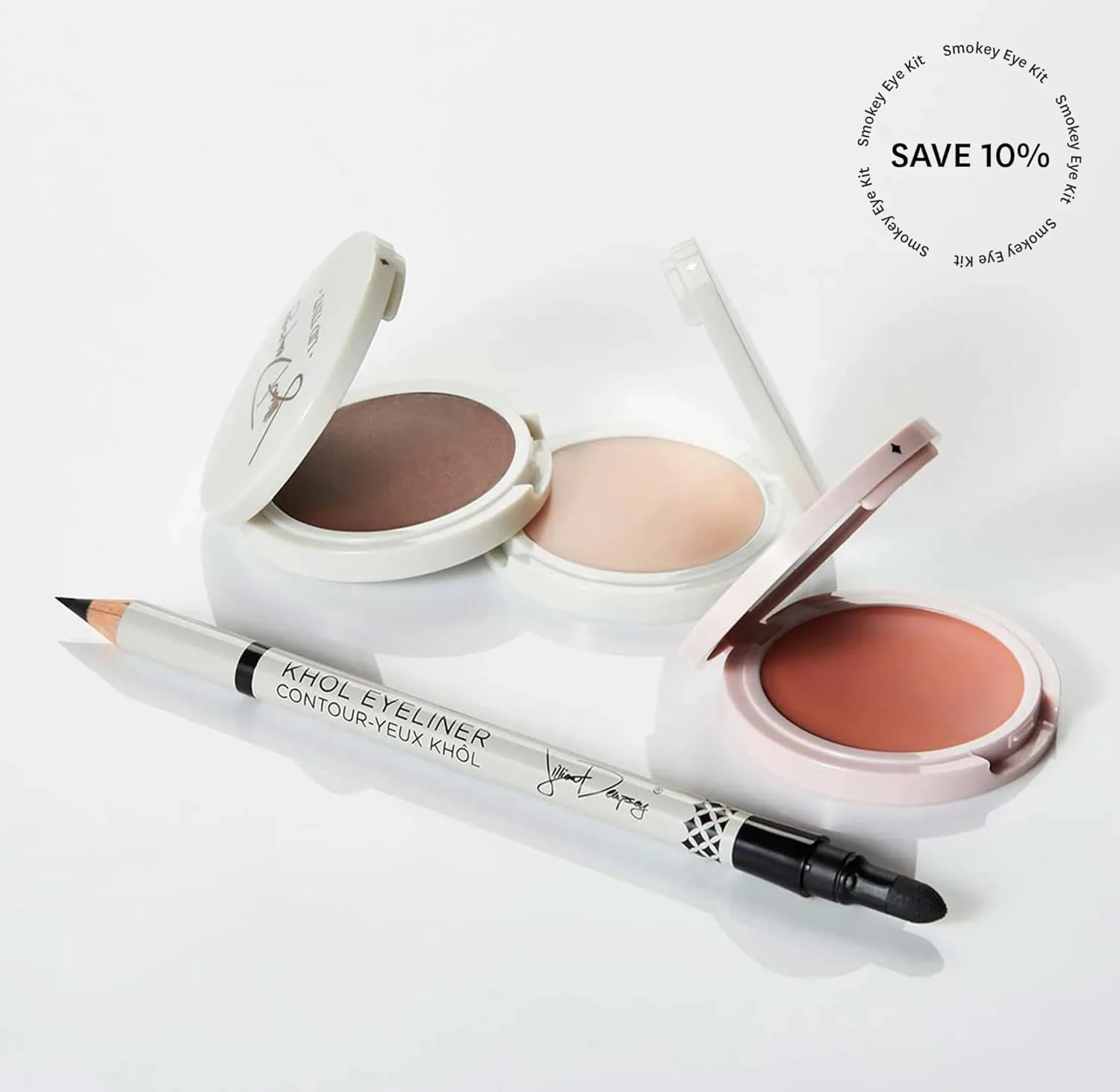 Набор Jillian Dempsey The Smoky Eye: карандаш для глаз Khôl в цвете Jet Black, тени для век Lid Tint в цвете Bronze, тени для век Lid Tint в цвете Dew и румяна Cheek Tint в цвете Petal, red — фото 2