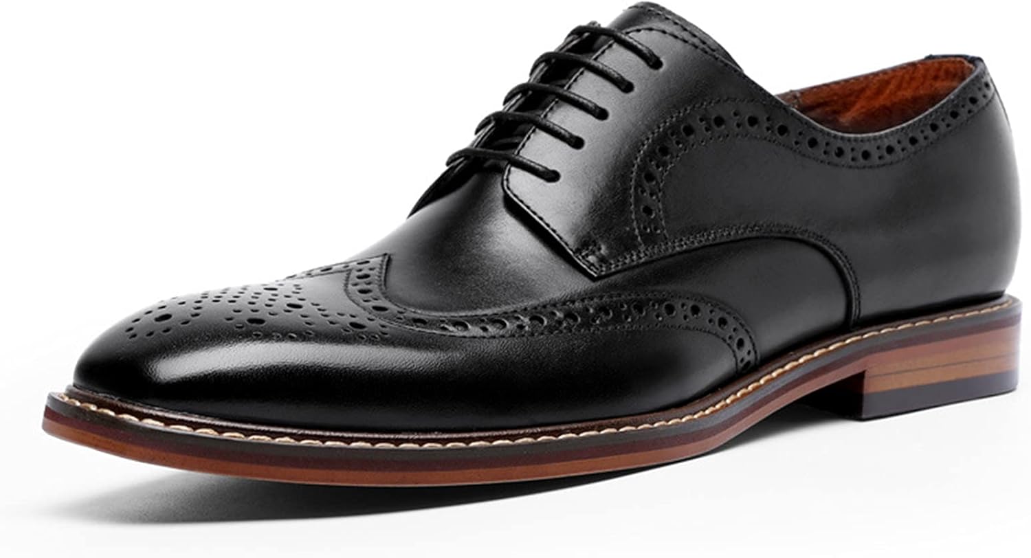 

Мужские туфли WKNBEU, кожаные броги, дерби, оксфорды на шнуровке, стильные свадебные и офисные туфли для бизнеса, коричневые - US7/UK6/EU39