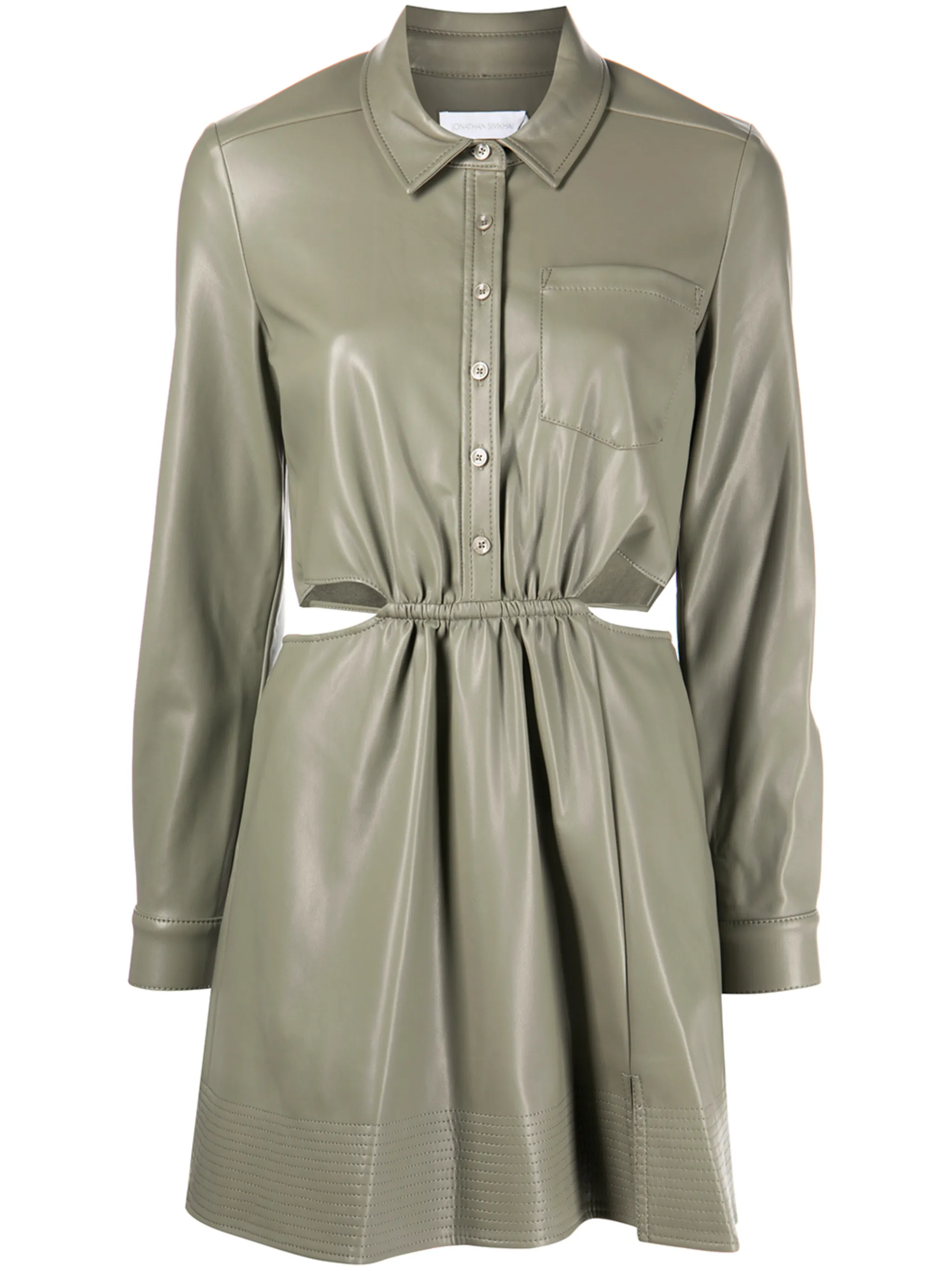 

Платье из искусственной кожи с вырезами Simkhai, зеленый