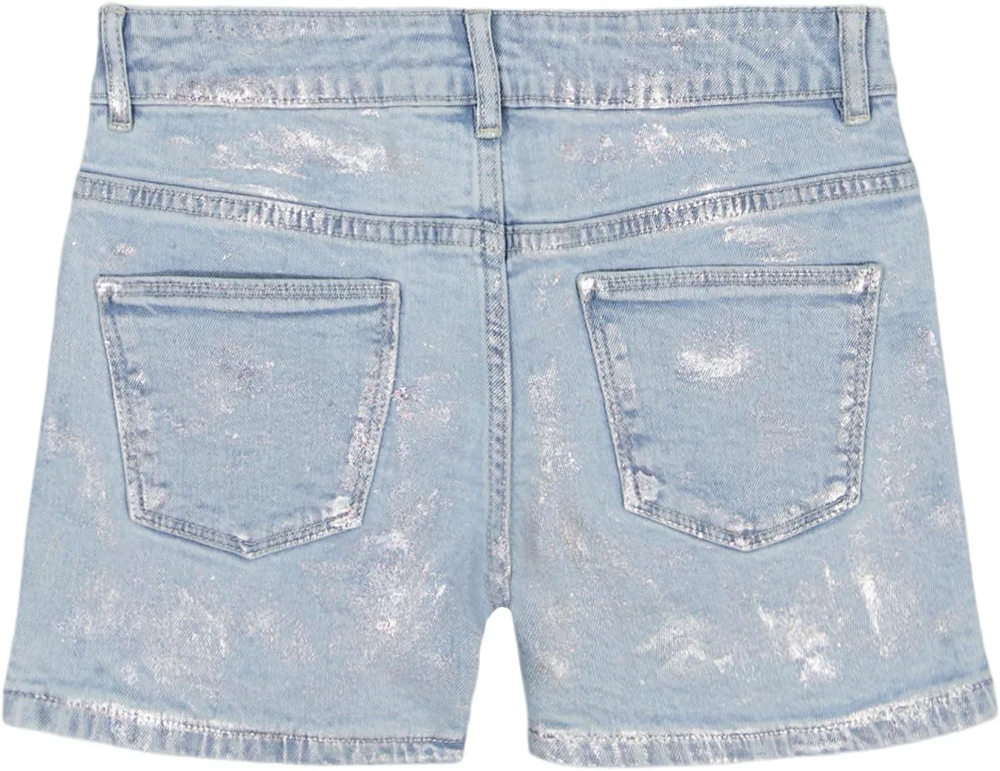 Джинсовые шорты Calvin Klein Boyfriend Fit Stretch Denim для девочек, Cirrus Shine/Foil Print — фото 2