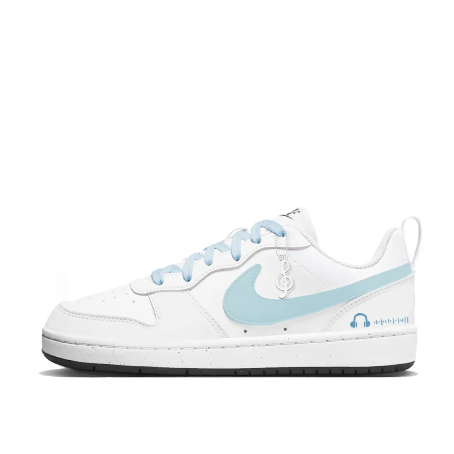 

Детские, подростковые, противоскользящие, износостойкие, низкие кроссовки для скейтбординга Court Borough Nike, синий/белый