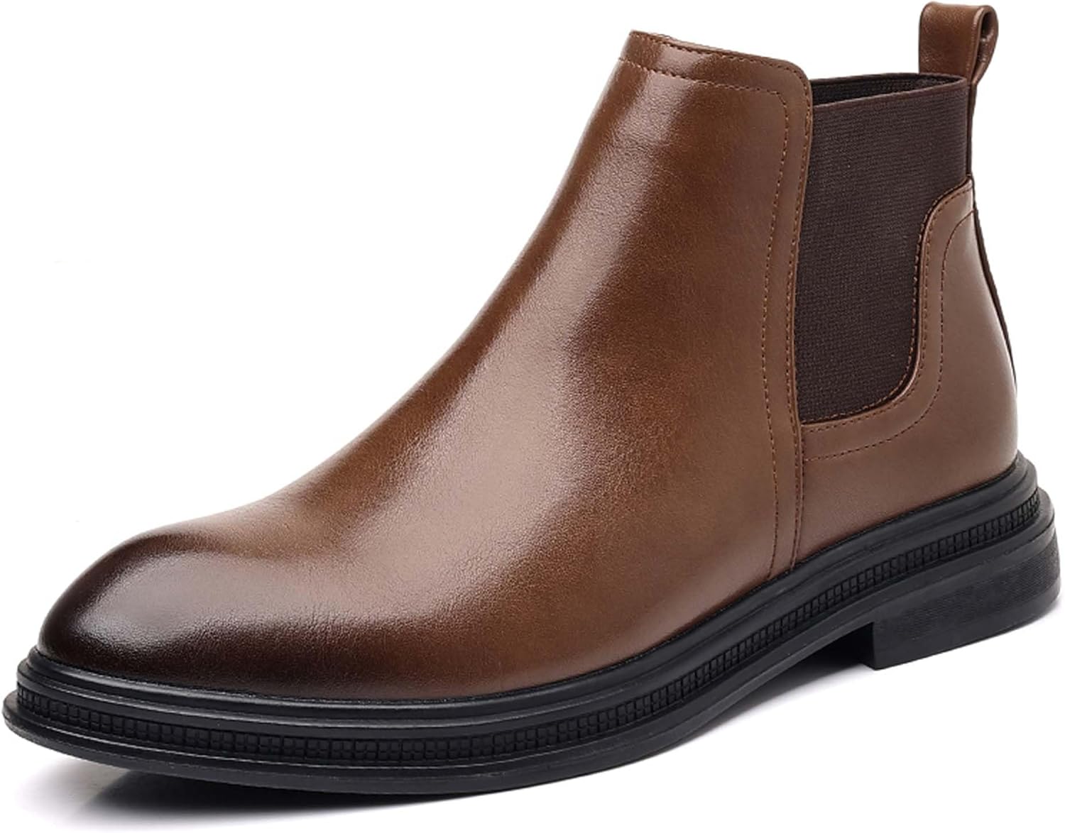 

Мужские ботинки челси, городские, деловые, повседневные, формальные, противоскользящие, для ходьбы, вождения, офисной униформы, банкетов, свадеб, костюмов, платьев, высокие кожаные ботинки Generic, коричневый