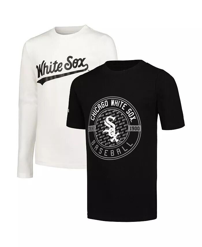 

Комбинированный комплект футболок Big Boys: черный и белый Chicago White Sox Stitches, черный