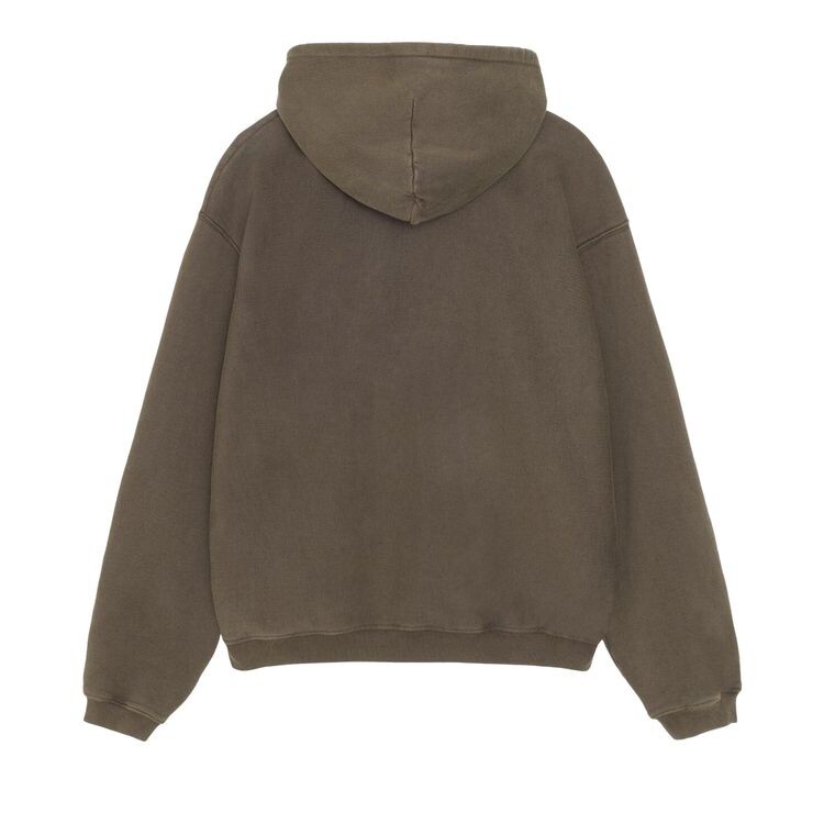 Худи Stussy Faded Graphic Zip Hoodie Olive, коричневый — фото 2