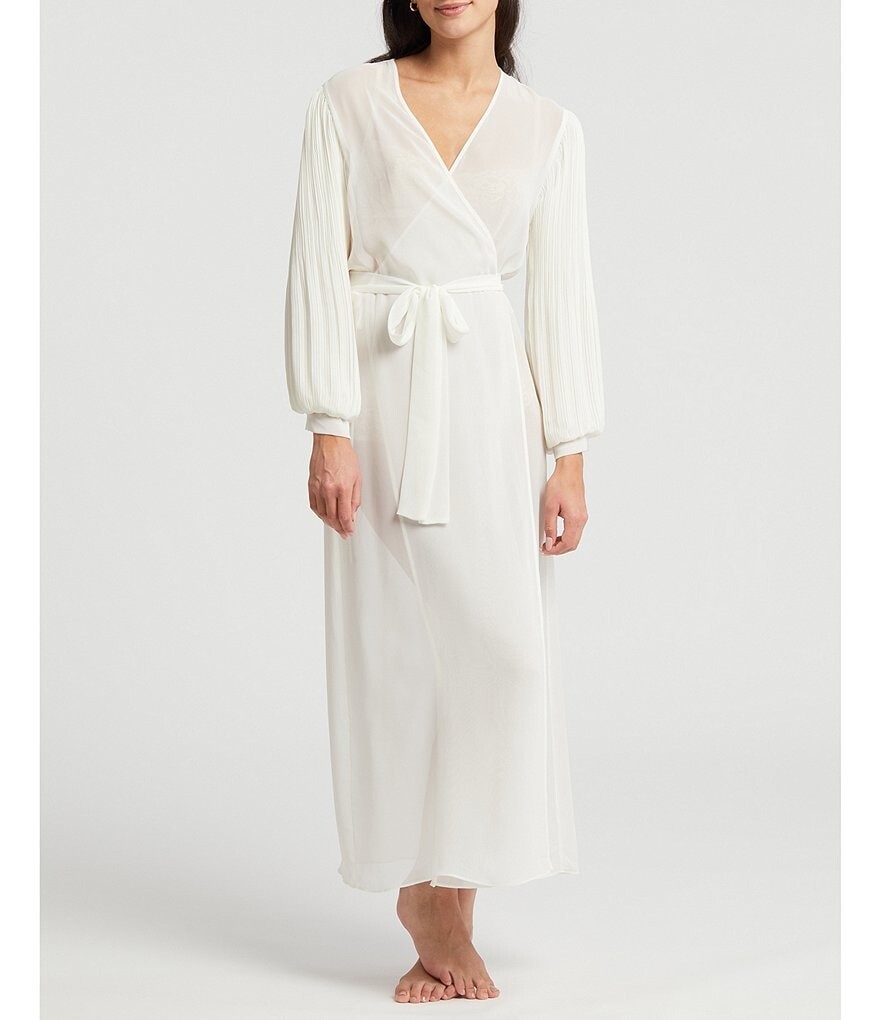 

Длинный однотонный шифоновый халат Rya Collection True Love, бежевый