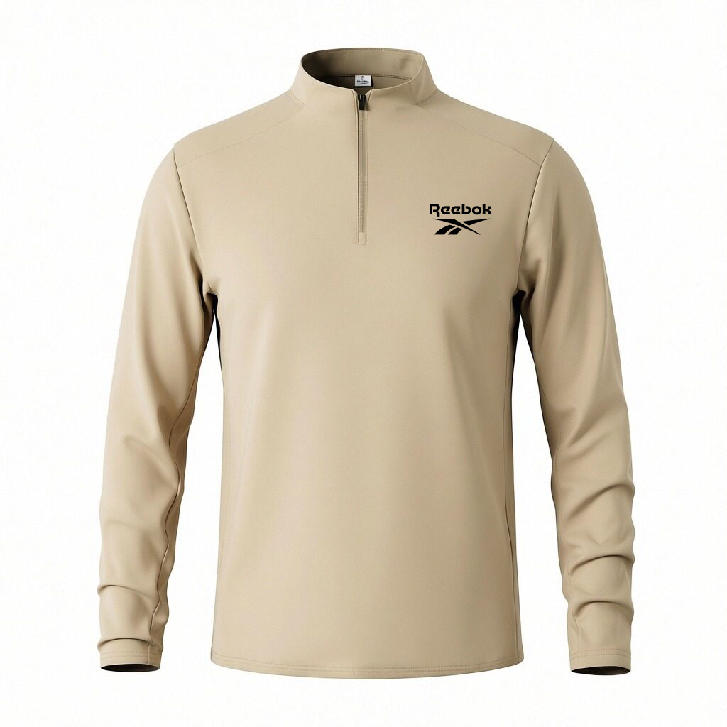 

Футболки Unisex с воротником стойка, умеренно прямого кроя Reebok, хаки