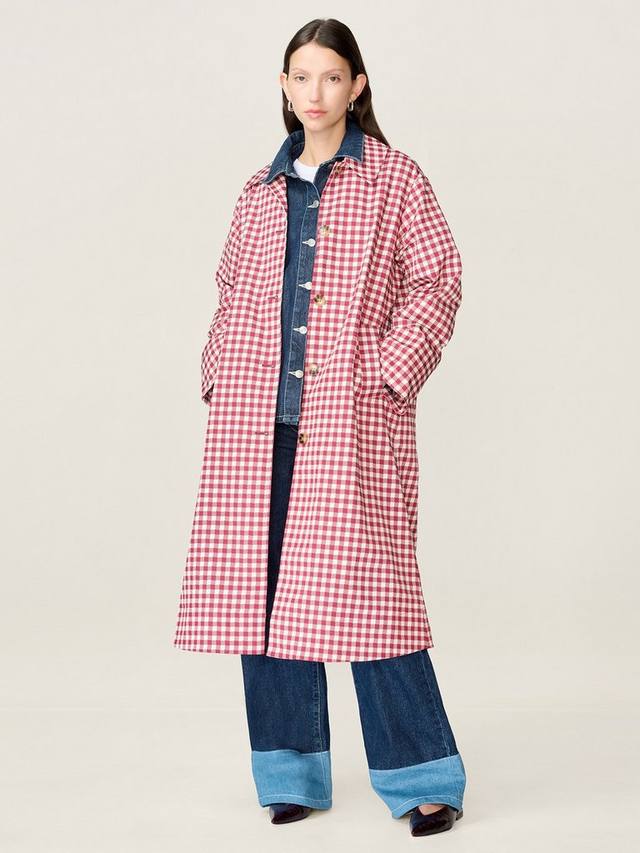 

Пальто Charleston Gingham с узором "корзинка" OMNES, Merlot/Cream