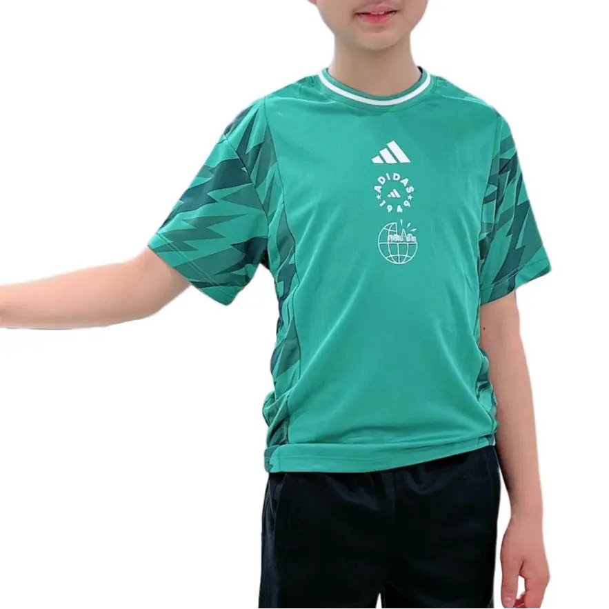 Adidas Футболка GRAPHIC SHORT SLEEVE T SHIRT Light Lawn Green для детей 3-7 лет — фото 4