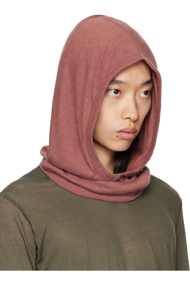 Rick Owens Розовый вязаный капюшон «Конкордианс» — фото 2