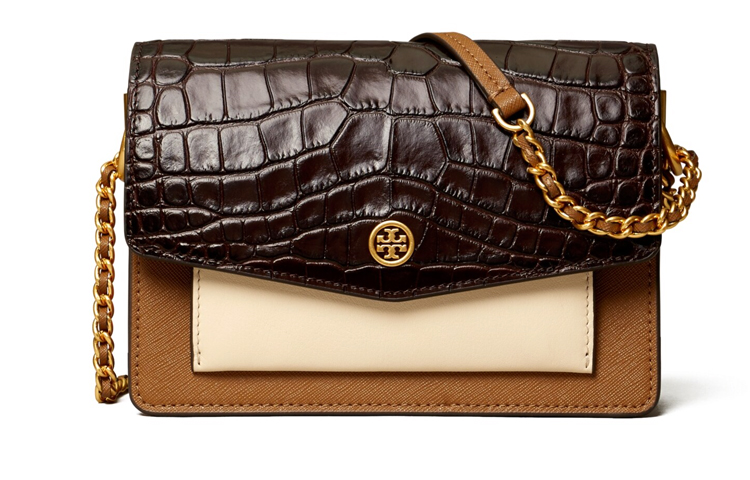 

TORY BURCH Кожаная цепочка рюкзак наплечный через плечо мини женский коричневый хаки