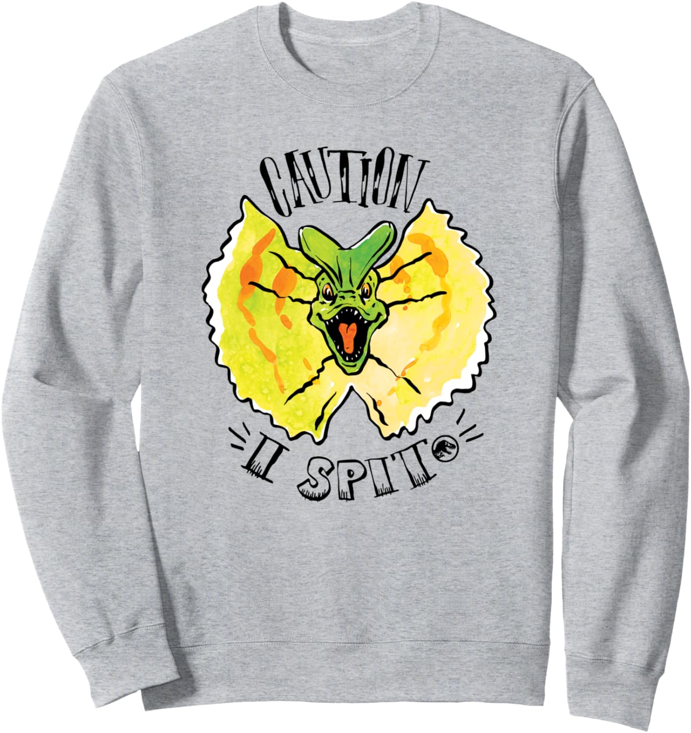 

Футболка с надписью «Мир Юрского периода: ОСТОРОЖНО, Я ПЛЕВАЮ» Jurassic World, серый