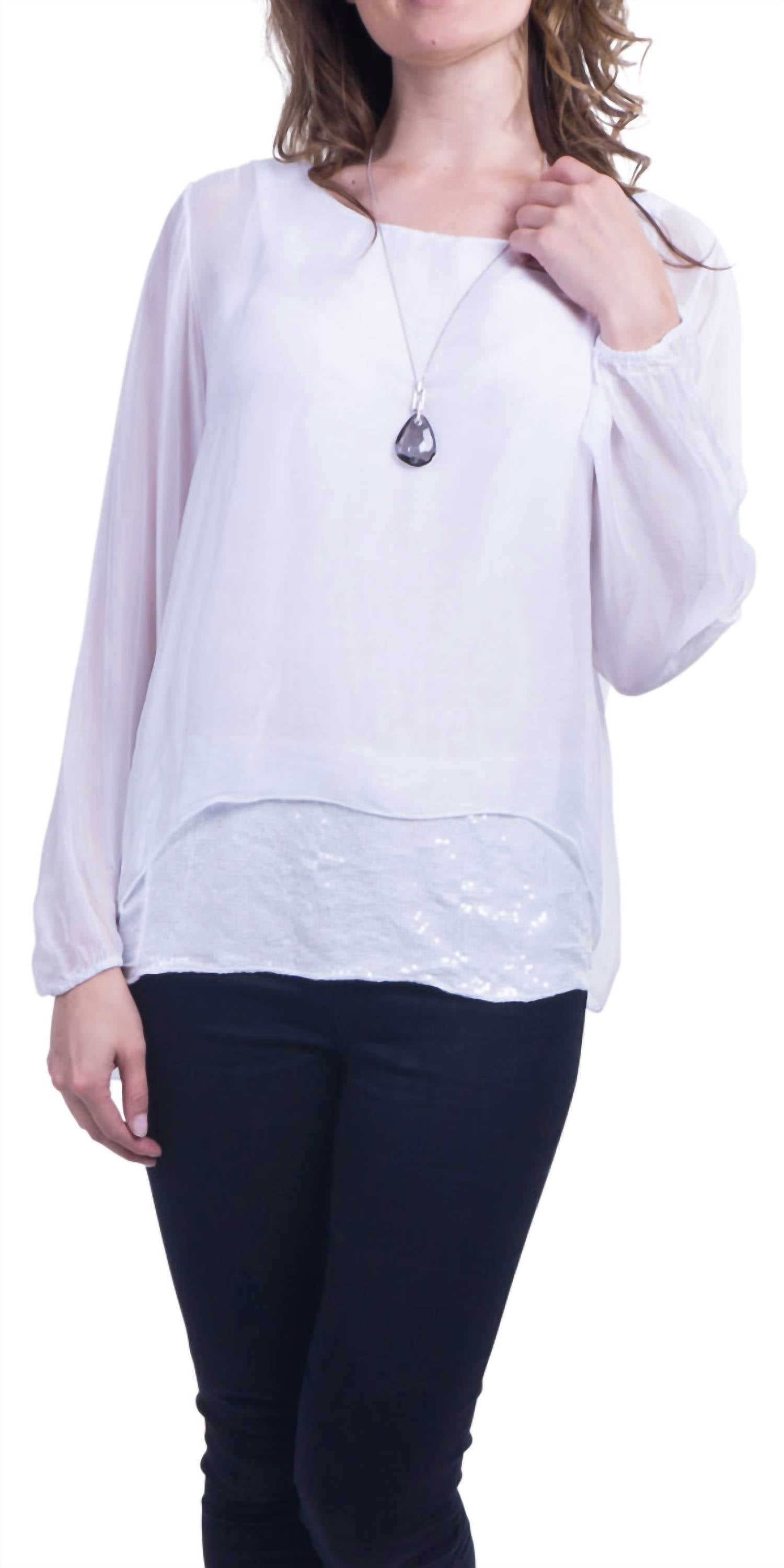 

Блузка Tara с длинным рукавом белого цвета Gigi Moda, белый