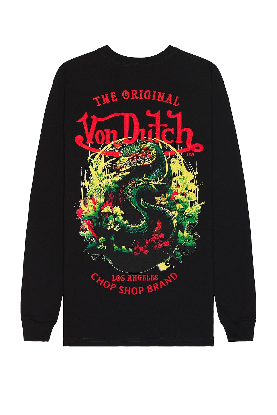 

Футболка с длинными рукавами и принтом змеи Von Dutch, черный