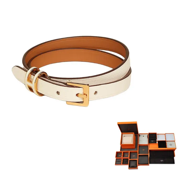 

HERMES Браслеты из телячьей кожи женские cream white