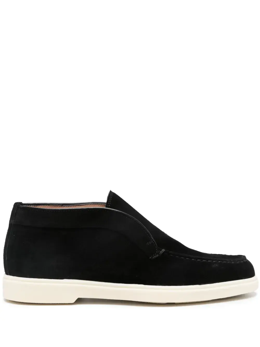 Замшевые лоферы Santoni, черный