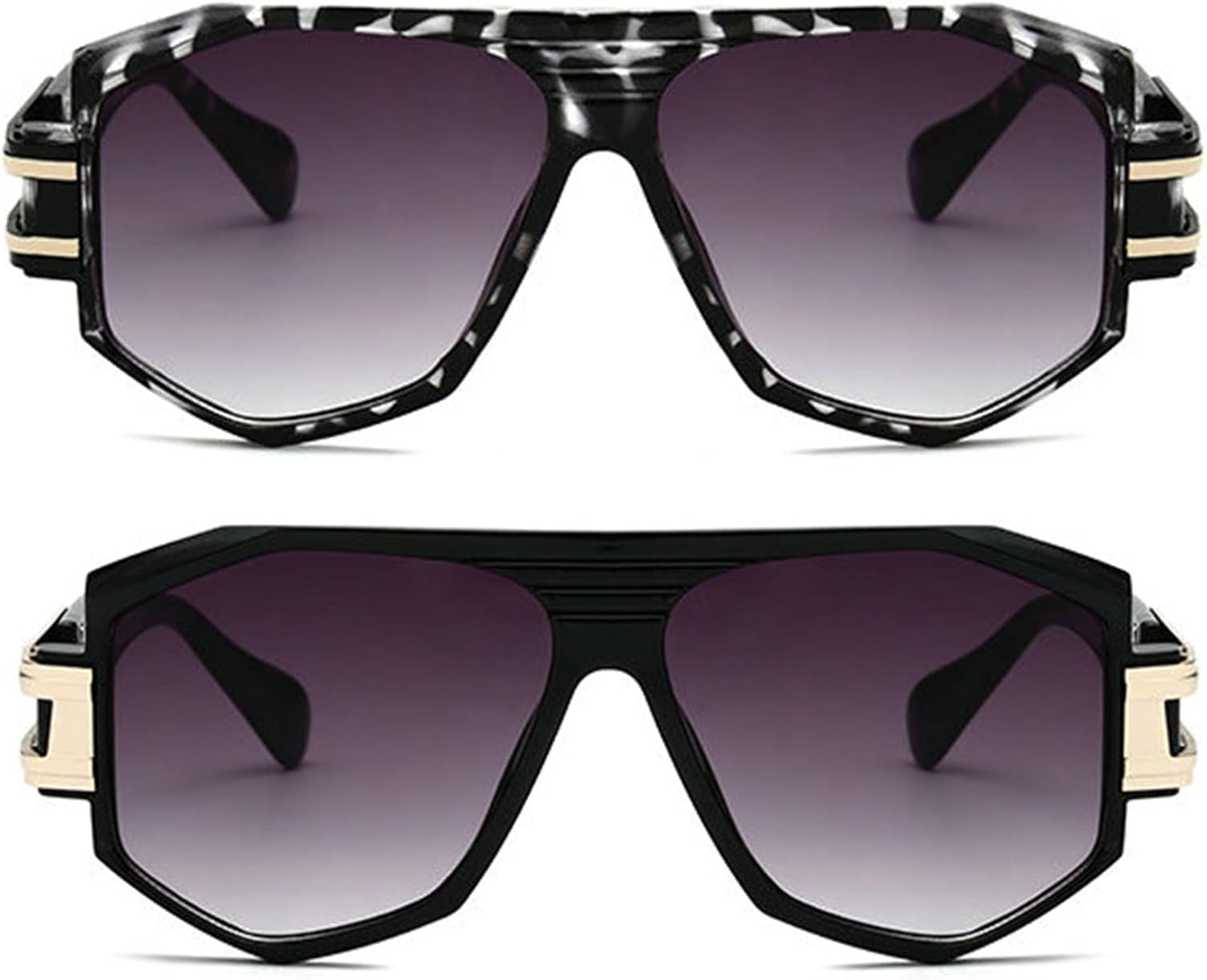 

Мужские солнцезащитные очки Willochra в стиле ретро, ​​модель «пилот», квадратная форма, двойная перемычка, увеличенная оправа, защита от УФ-излучения UV400, модные женские солнцезащитные очки, Black+flower