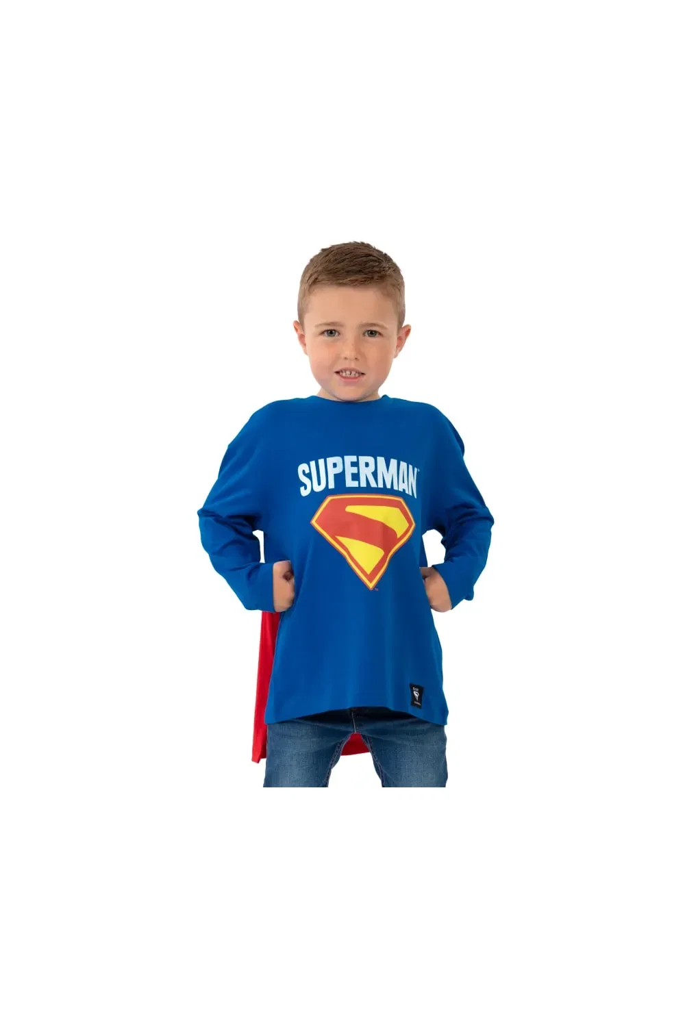 Футболка с длинным рукавом Superman с отстегивающимся плащом DC Comics, синий — фото 2