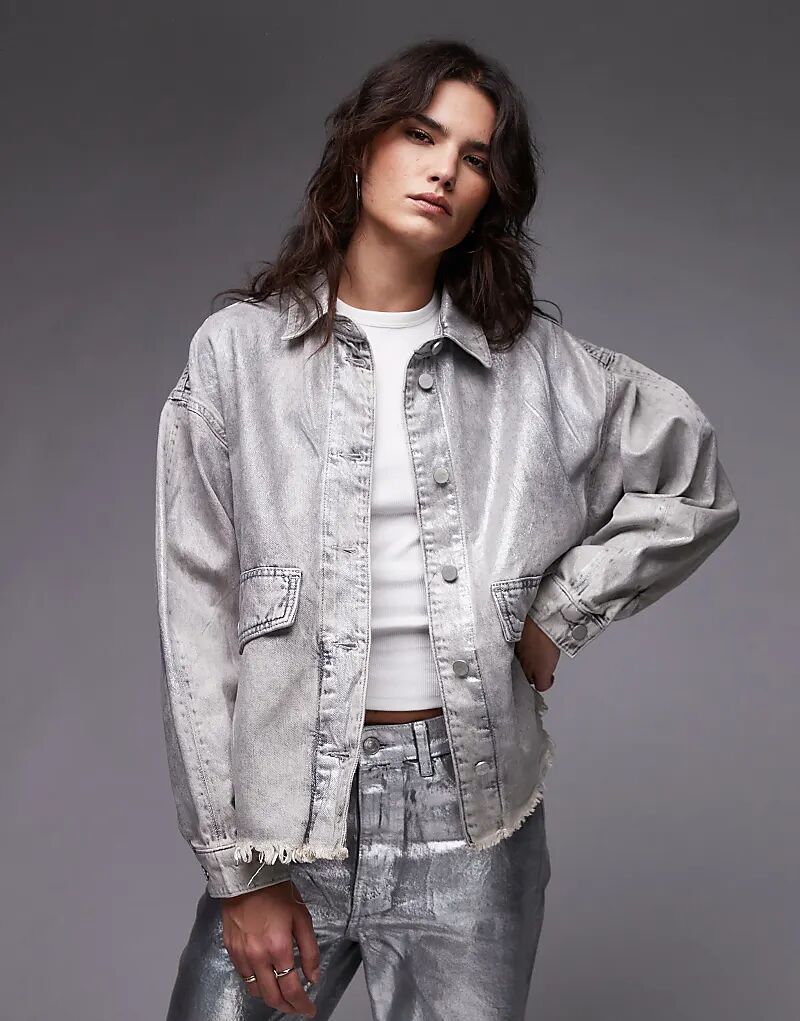 

Джинсовая куртка Hettie с серебряным покрытием AllSaints