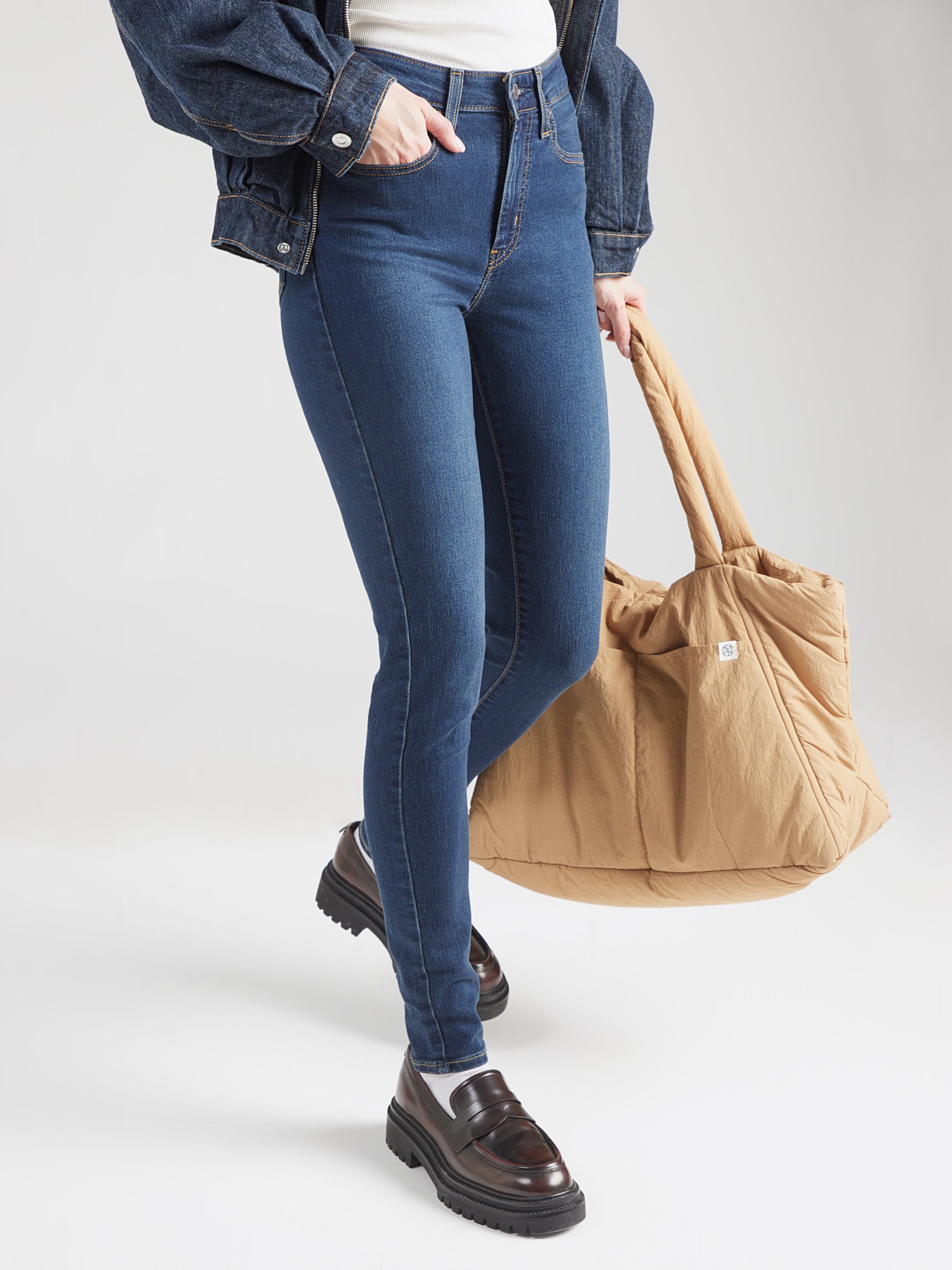 LEVI'S  Скинни '721 HIGH RISE SKINNY' в темно-синем цвете — фото 2